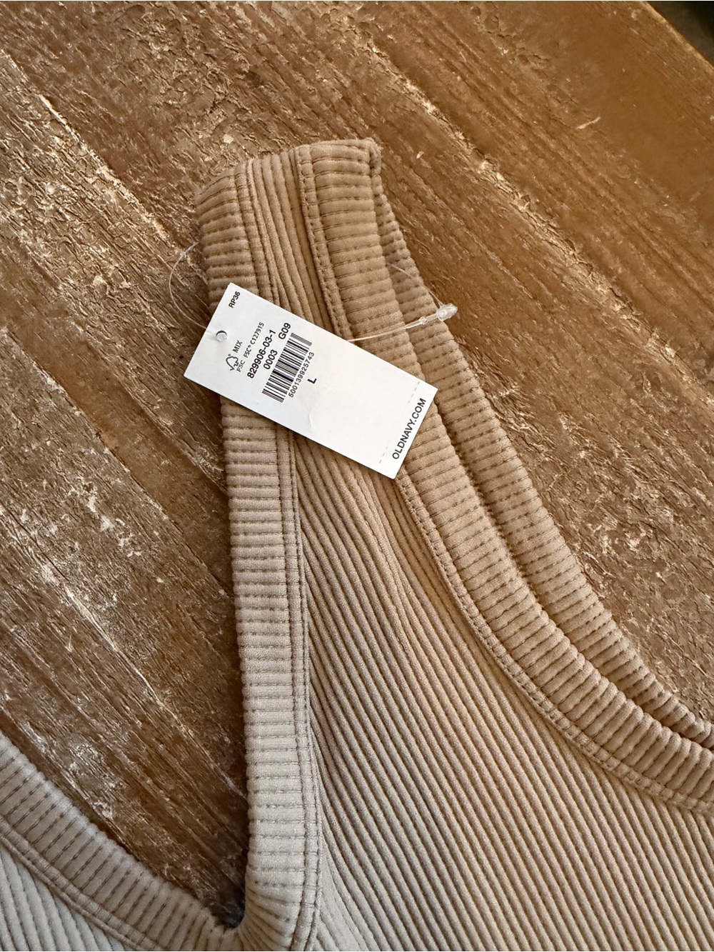 Old Navy Ribbed V-Neck Tank Top - Taupe - Picture 2 of 3